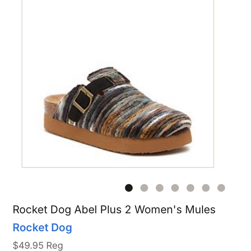 Rocket Dog Multicolor Striped Slip-On Mule with Buckle